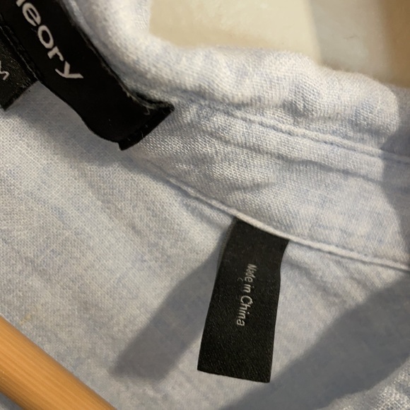 Theory blue button down short sleeve shirt medium - Picture 4 of 10